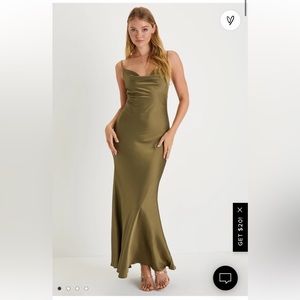 Lulu’s cowl neck dress. Stunning olive green color.